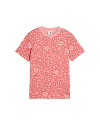 Tricou cu decolteu la baza gatului si imprimeu grafic, Roz somon