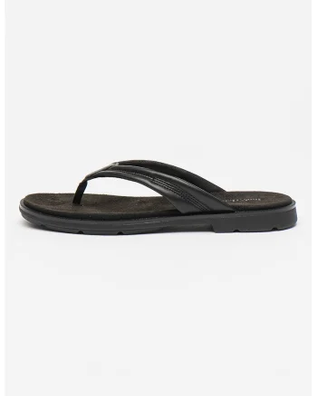 Papuci flip-flop de piele, Negru