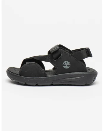 Sandale de piele ecologica cu velcro Motion Dune, Negru
