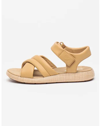 Sandale de piele cu velcro, Bej