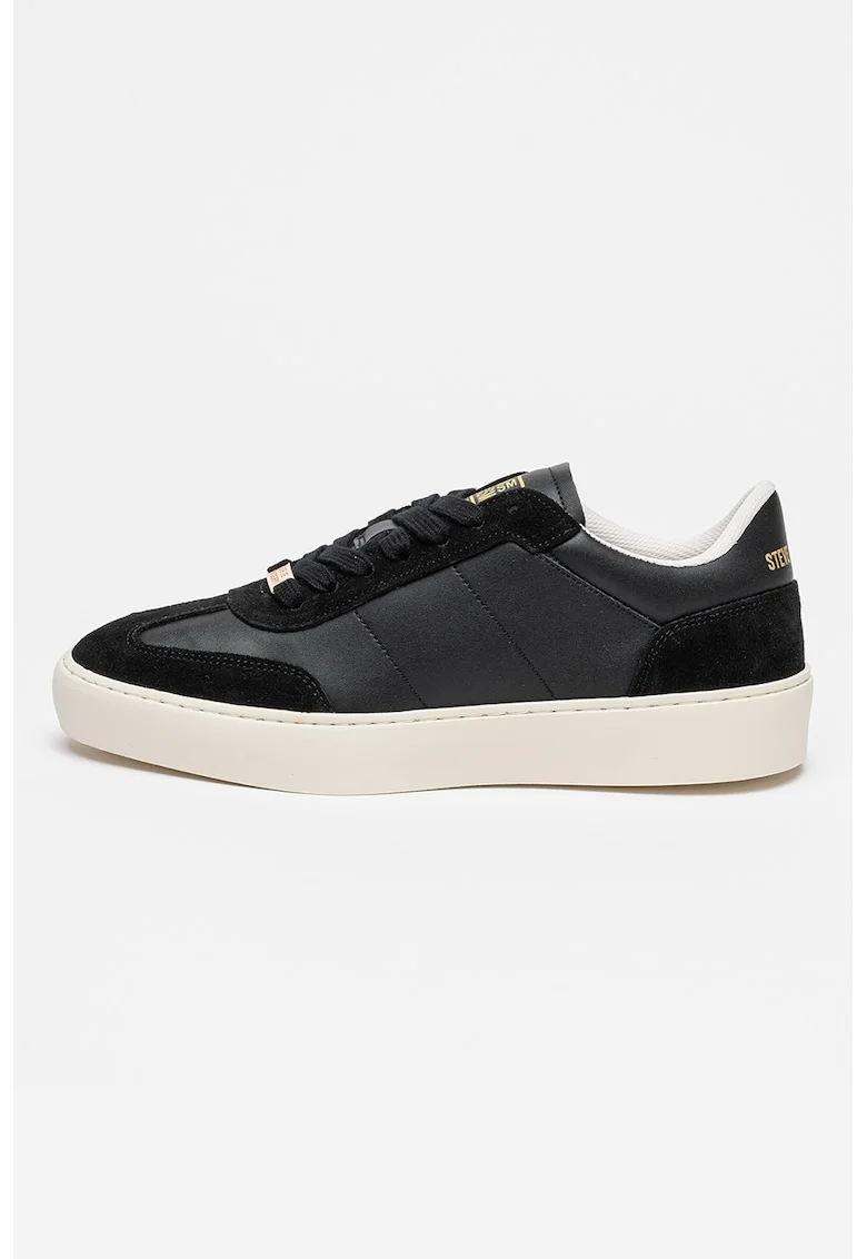 Pantofi sport din piele si piele intoarsa Lyone II, Auriu/Gri antracit