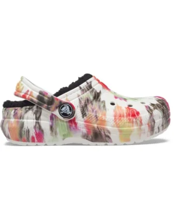 Saboti  Kids' Classic Lined Tie-Dye Graphic Clog - US Multicolor - Black/Multi, Multicolor