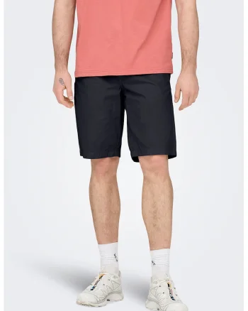 Pantaloni scurti din bumbac cu snur, Albastru ultramarin