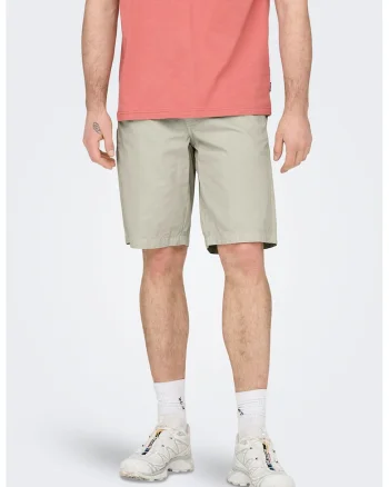 Pantaloni scurti din bumbac cu snur, Grej