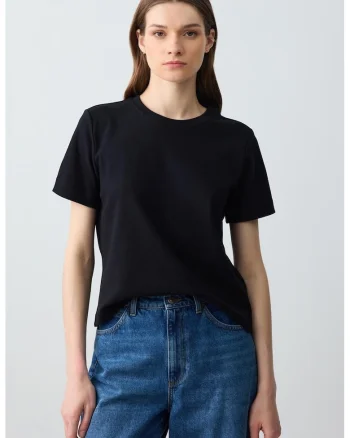 Tricou uni din bumbac, Negru
