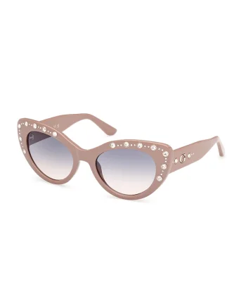 Ochelari de soare cat-eye cu strasuri, Maro taupe