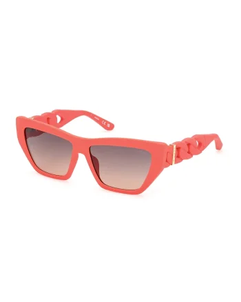 Ochelari de soare cat-eye cu lentile in degrade, Portocaliu mandarina