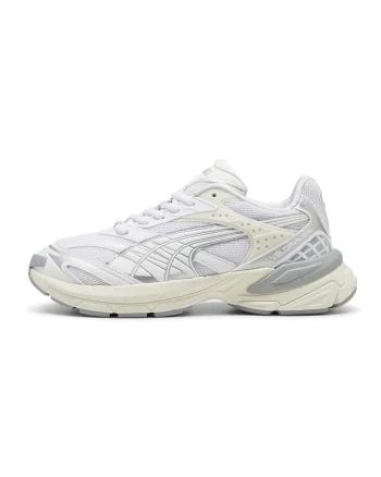 Pantofi sport cu insertii de plasa Velophasis, Alb/Gri deschis