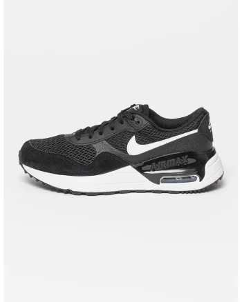 Pantofi sport cu insertii de piele intoarsa Air Max SYSTM, Alb/Negru