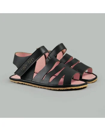 Sandale Barefoot din piele naturala, Daylla, Negru, Negru