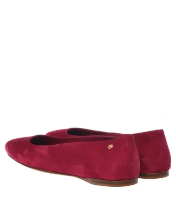 Balerini din piele intoarsa cu varf patrat, Fucsia
