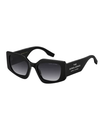 Ochelari de soare patrati cu rama supradimensionata, Negru/Negru stins