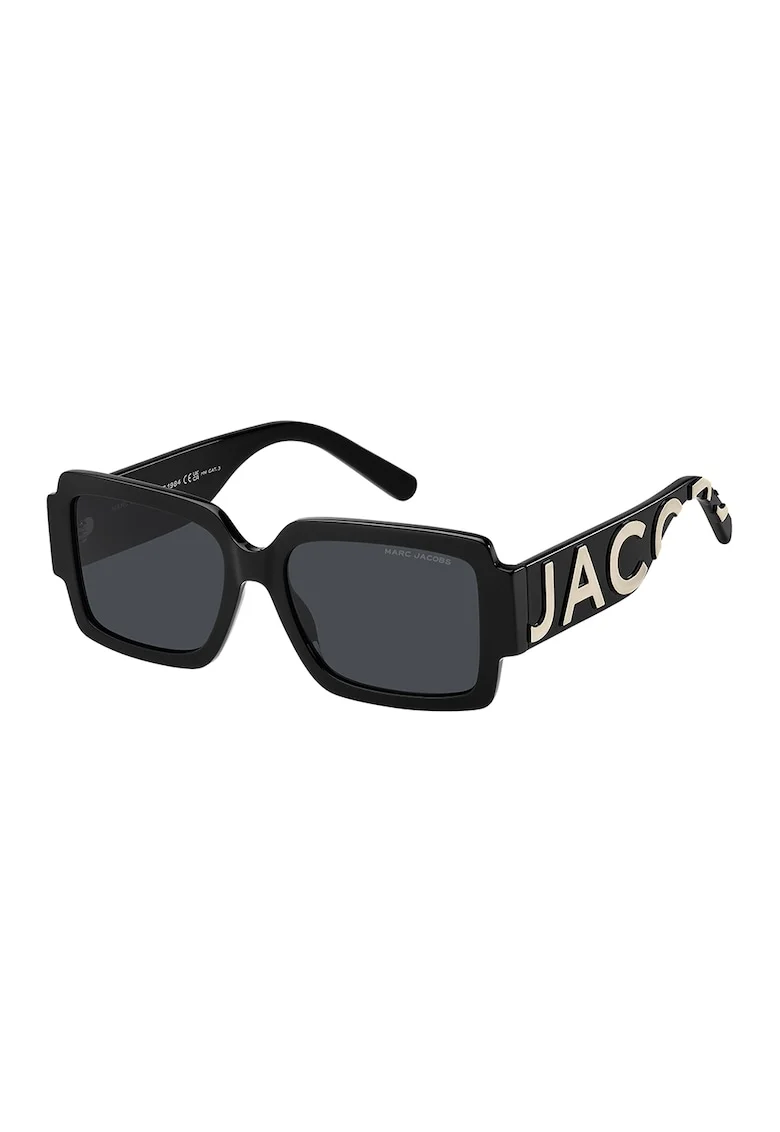 Ochelari de soare patrati cu logo, 49875, Auriu/Negru