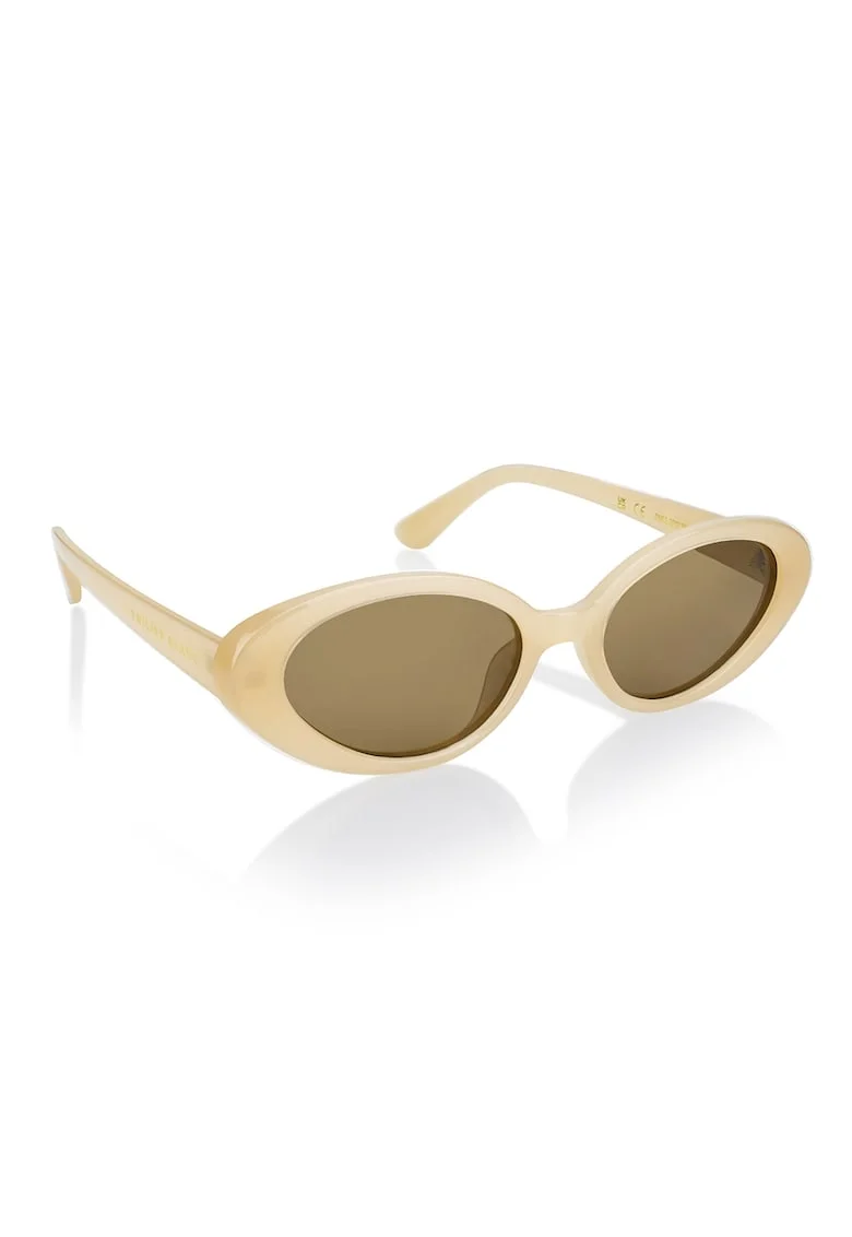 Ochelari de soare ovali unisex polarizati Rebecca, Bej