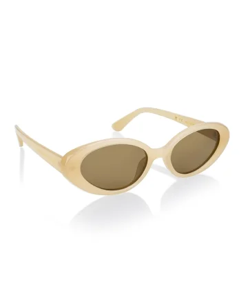 Ochelari de soare ovali unisex polarizati Rebecca, Bej