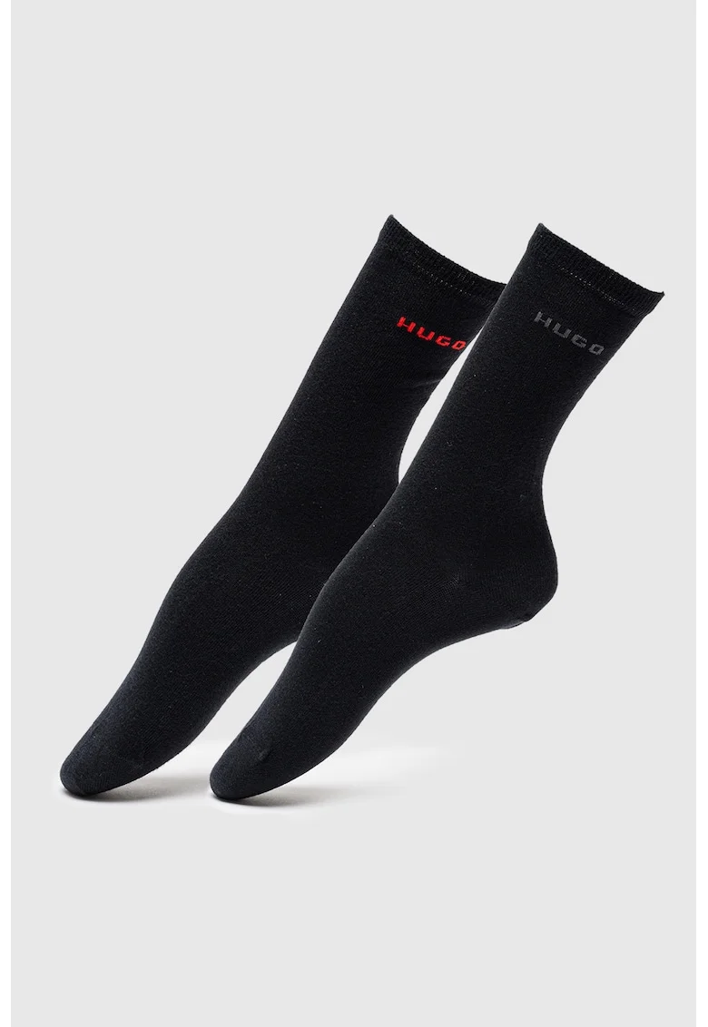Set de sosete din amestec de bumbac cu logo - 2 perechi, Negru