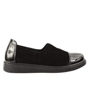 Tenisi  2255Q12 negru, piele naturala, Negru