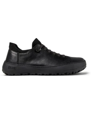Pantofi sport uni de piele Peu Serra, Negru