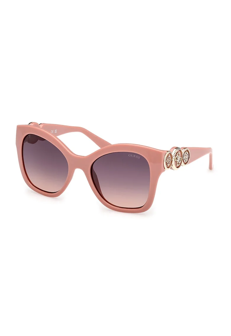 Ochelari de soare cat-eye cu detalii monograma, Roz somon