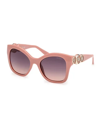 Ochelari de soare cat-eye cu detalii monograma, Roz somon