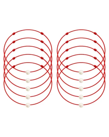 Set de bratari martisor cu perla Preciosa - 10 bucati - 65874, Crem