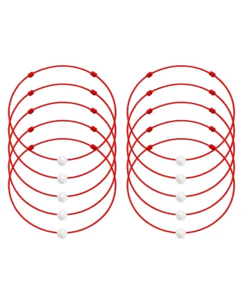 Set de bratari martisor cu perla Preciosa - 10 bucati - 65874, Alb