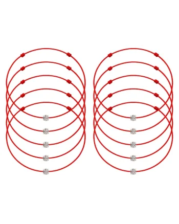 Set de bratari martisor cu cristal Preciosa - 10 bucati - 65987, Alb
