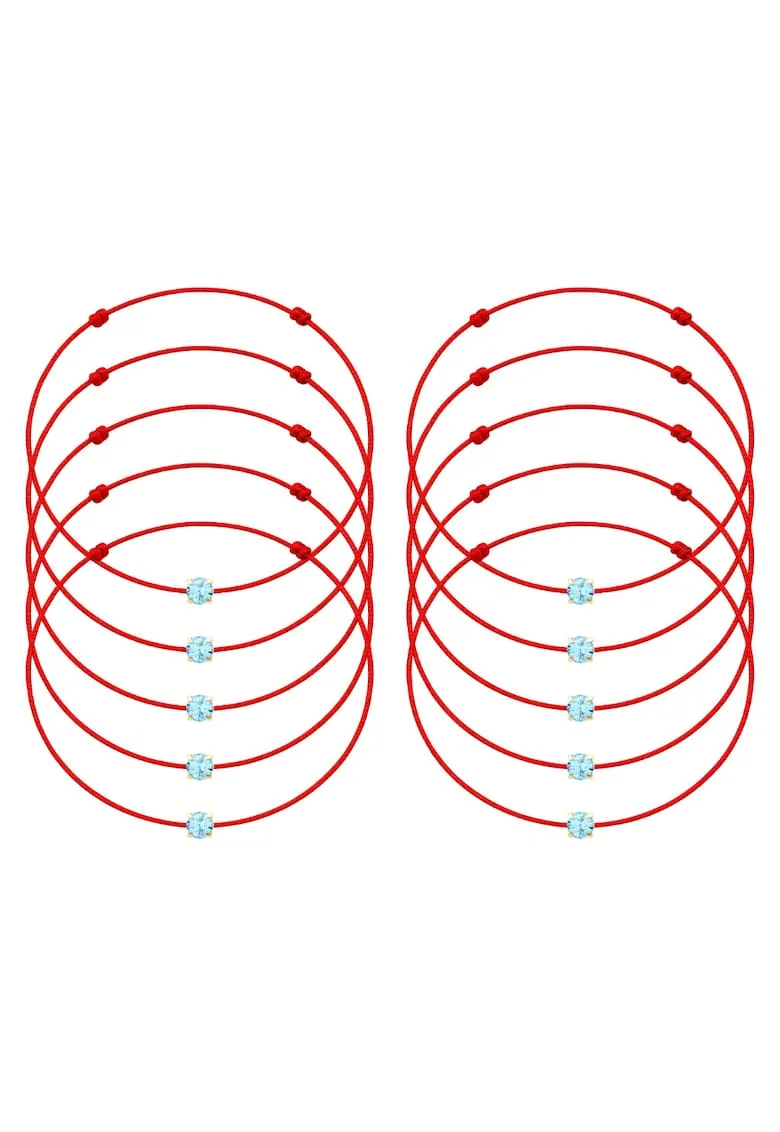 Set de bratari martisor cu cristal Preciosa - 10 bucati - 65987, Albastru ultramarin