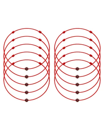 Set de bratari martisor cu cristal Preciosa - 10 bucati - 65987, Rosu
