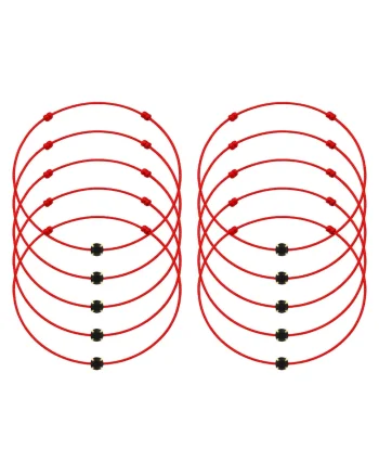 Set de bratari martisor cu cristal Preciosa - 10 bucati - 65987, Auriu/Negru