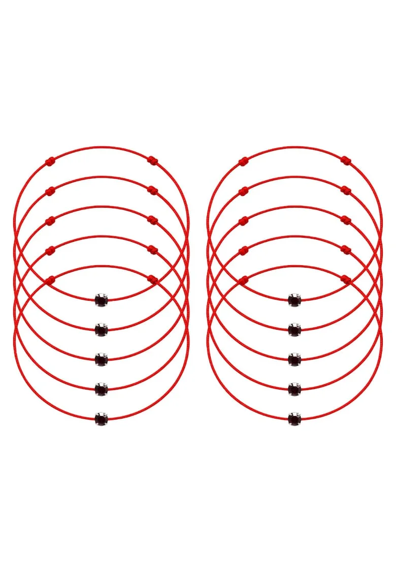 Set de bratari martisor cu cristal Preciosa - 10 bucati - 65987, Mov