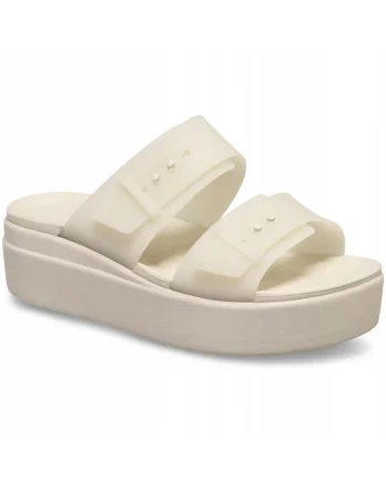 femei, sandale cu platforma, Brooklyn Buckle Frosted Low Wedge 21dwqf0980, bej Sandstone, Bej