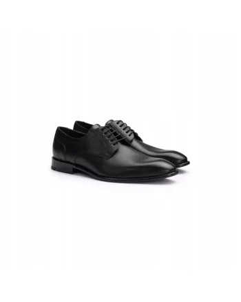 Pantofi derby barbati  Leno 110, piele naturala, negru, Negru