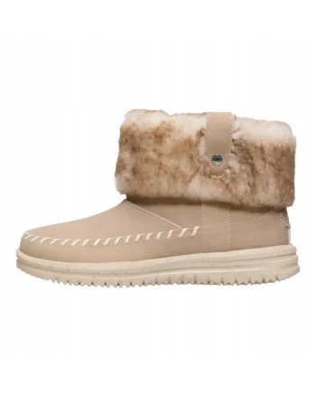Ghete Chelsea femei,  Classic Camden Cuff Cozy, piele ecologica, bej,