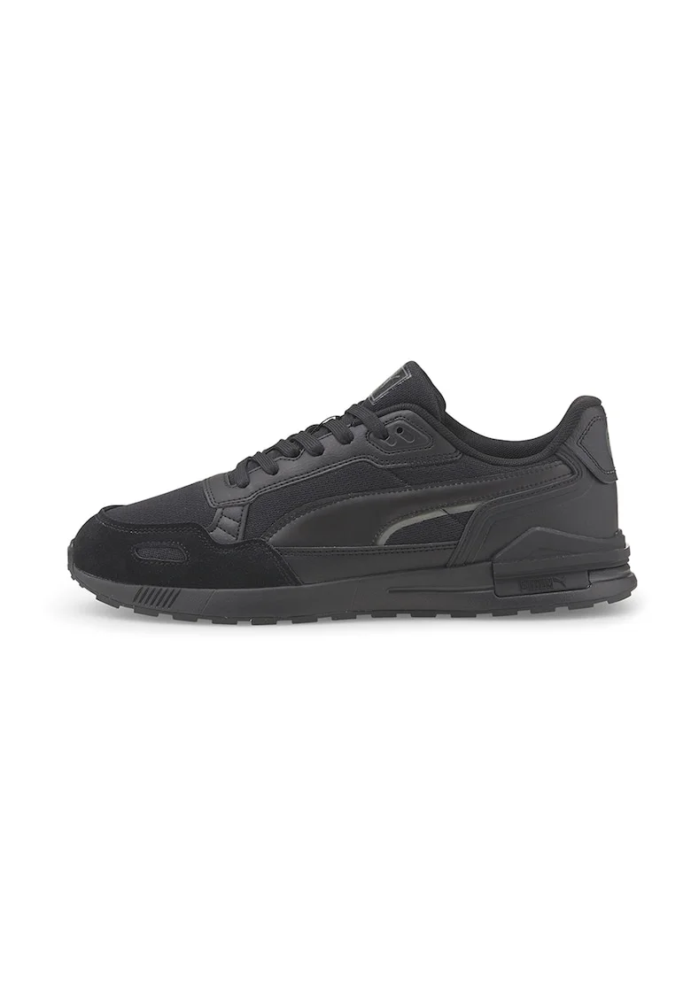 Pantofi sport de piele ecologica si materiaal textil Graviton Tera, Negru