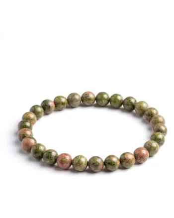 Bratara cu Pietre Semipretioase Naturale Unakit de 6mm, elastica, unisex