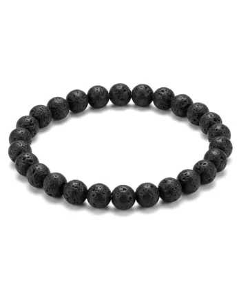Bratara cu Pietre Semipretioase Naturale Lava de 6mm, elastica, unisex