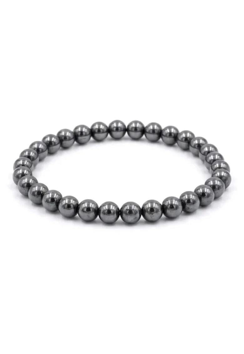 Bratara cu Pietre Semipretioase Naturale Hematit de 6mm, elastica, unisex