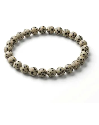 Bratara cu Pietre Semipretioase Naturale Jasp Dalmatian de 6mm, elastica, unisex