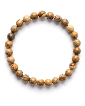 Bratara cu Pietre Semipretioase Naturale Jasp de 6mm, elastica, unisex
