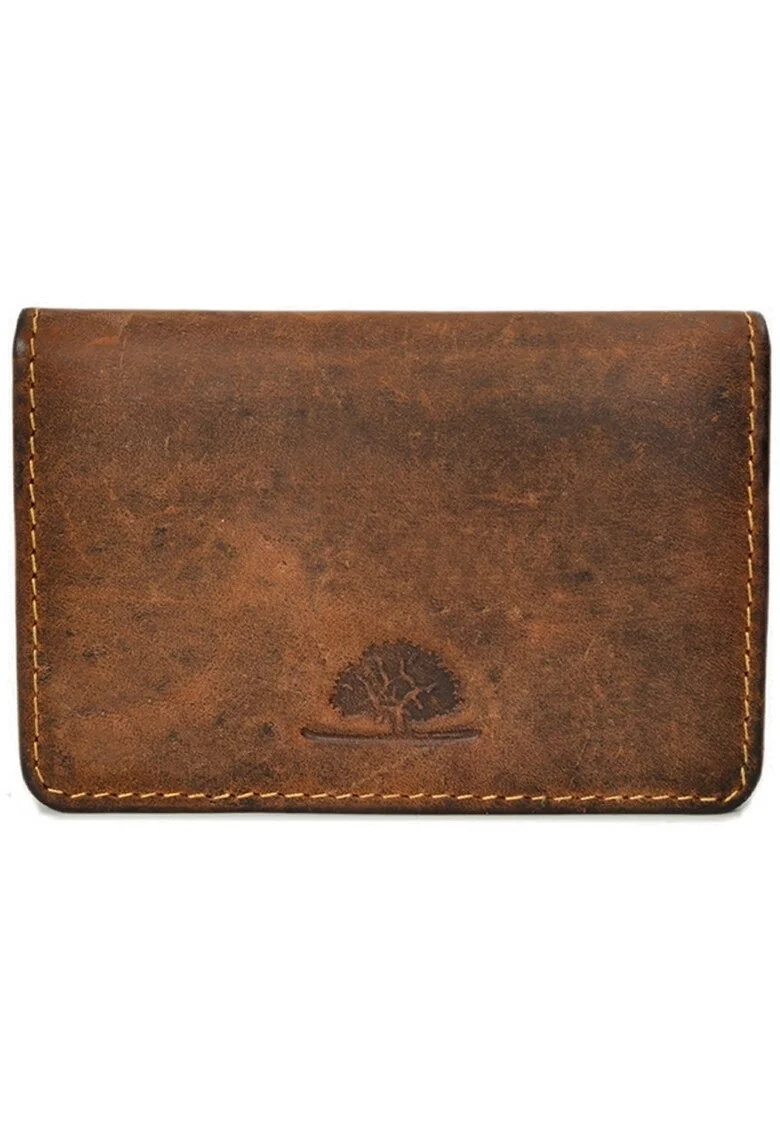 Portofel barbati piele naturala maro antichizat 10.5 x 7.5 x 3.0 cm, Vintage,  Maro antichizat