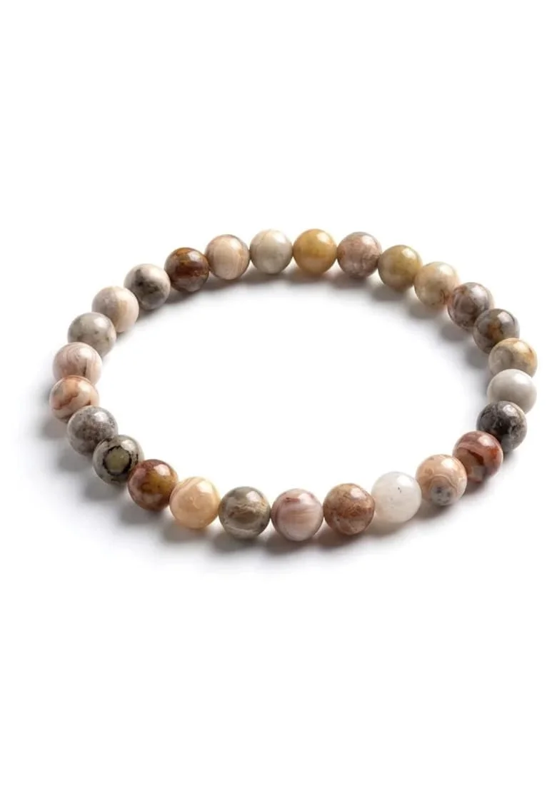 Bratara cu Pietre Semipretioase Naturale Agat de 6mm, elastica, unisex