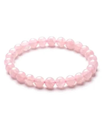 Bratara cu Pietre Semipretioase Naturale Cuart Roz de 6mm, elastica, unisex