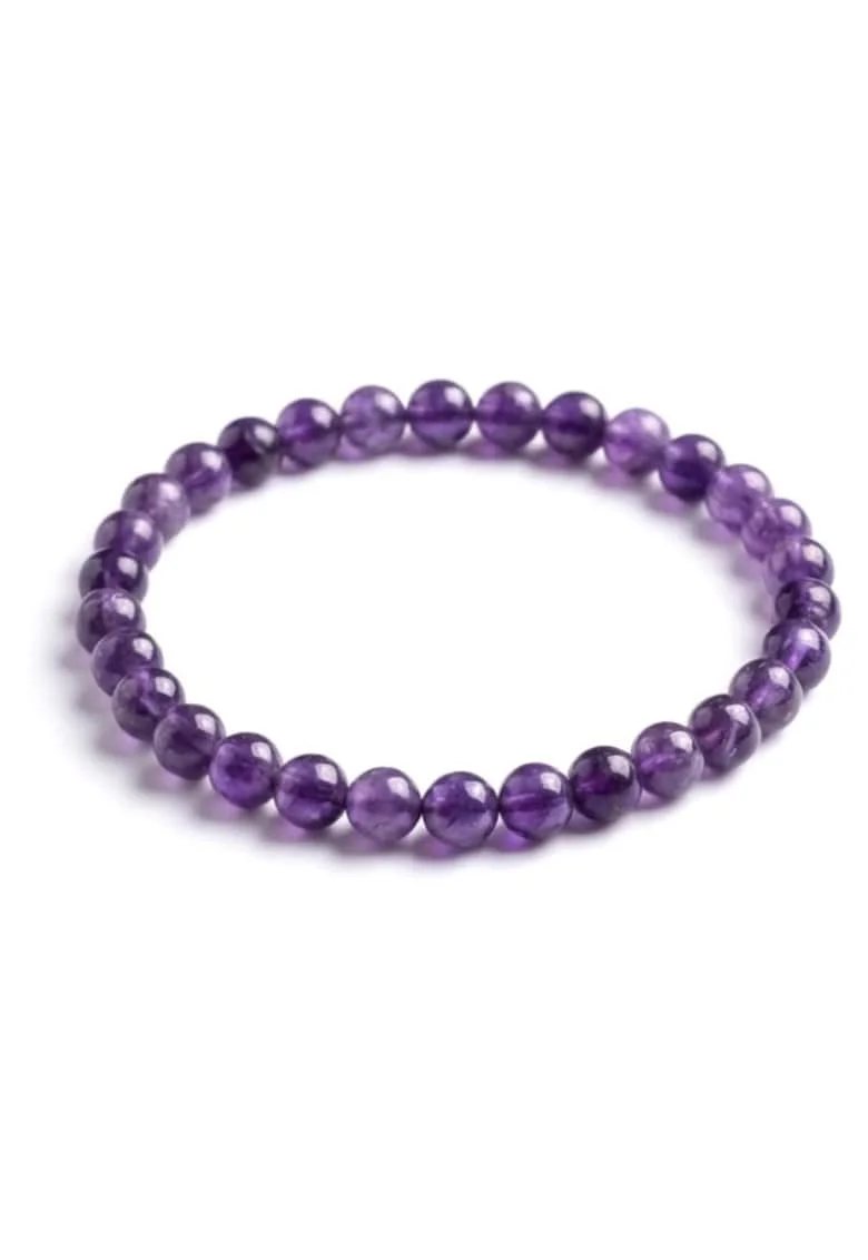 Bratara cu Pietre Semipretioase Naturale Ametist de 6mm, elastica, unisex