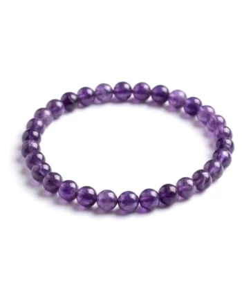 Bratara cu Pietre Semipretioase Naturale Ametist de 6mm, elastica, unisex