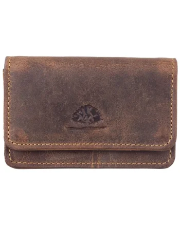 Portofel dama piele naturala maro antichizat 10 x 7 cm, Vintage-RFID,  Maro antichizat