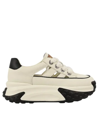 Pantofi sport  alb piele naturala, Alb