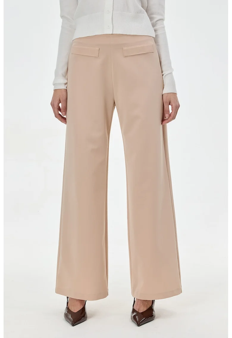 Pantaloni evazati cu fermoar lateral, Piersica