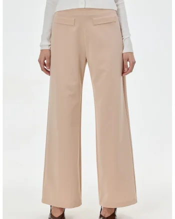 Pantaloni evazati cu fermoar lateral, Piersica