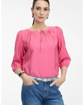 Bluza cu maneci 3/4, Roz